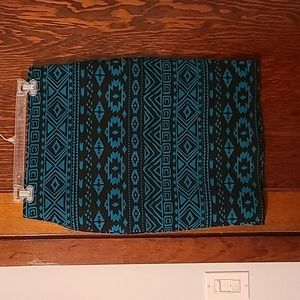 Turquoise tribal print pencil skirt